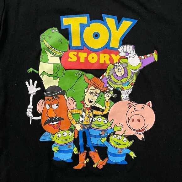 Toy Story Disney Pixar Juniors’ Scoop Neck Short Sleeve Black Graphic Tee Small - Picture 3 of 8